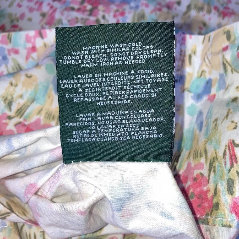 LAUREN RALPH LAUREN Pastel Floral Watercolor Cottage Core KING Size Pillowcase